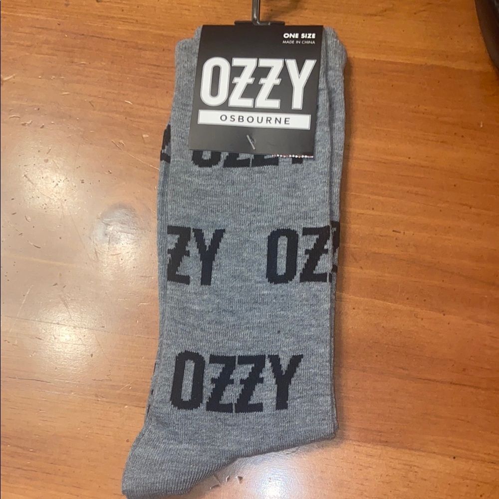 Ozzy Osborne Crew socks size 7-12 polyester/ nylon gray black